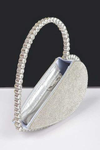 Heart Shape Rhinestone Bag - Wear Arielle