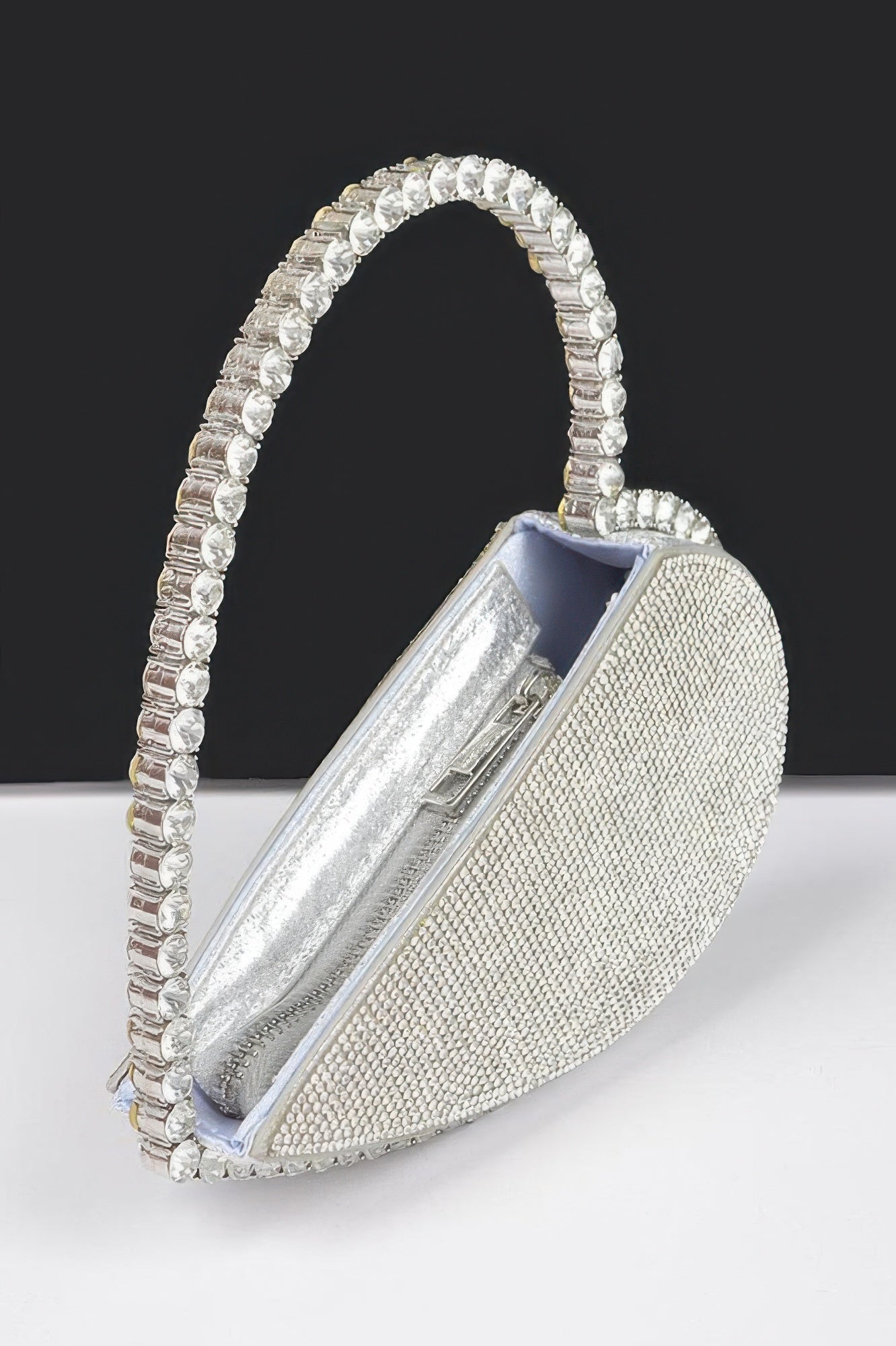 Heart Shape Rhinestone Bag - Wear Arielle