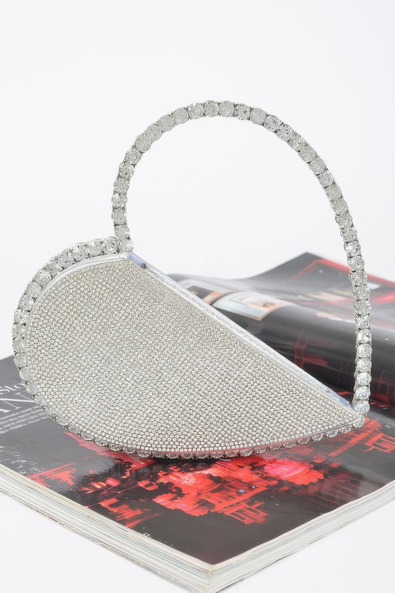 Heart Shape Rhinestone Bag - Wear Arielle
