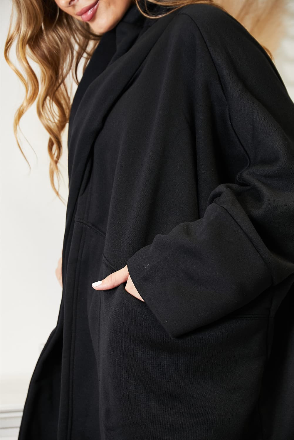 HEYSON Full Size Open Front Cardigan with Scarf Design - Wear Arielle