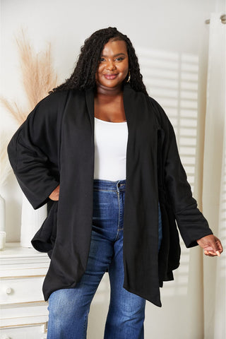 HEYSON Full Size Open Front Cardigan with Scarf Design - Wear Arielle