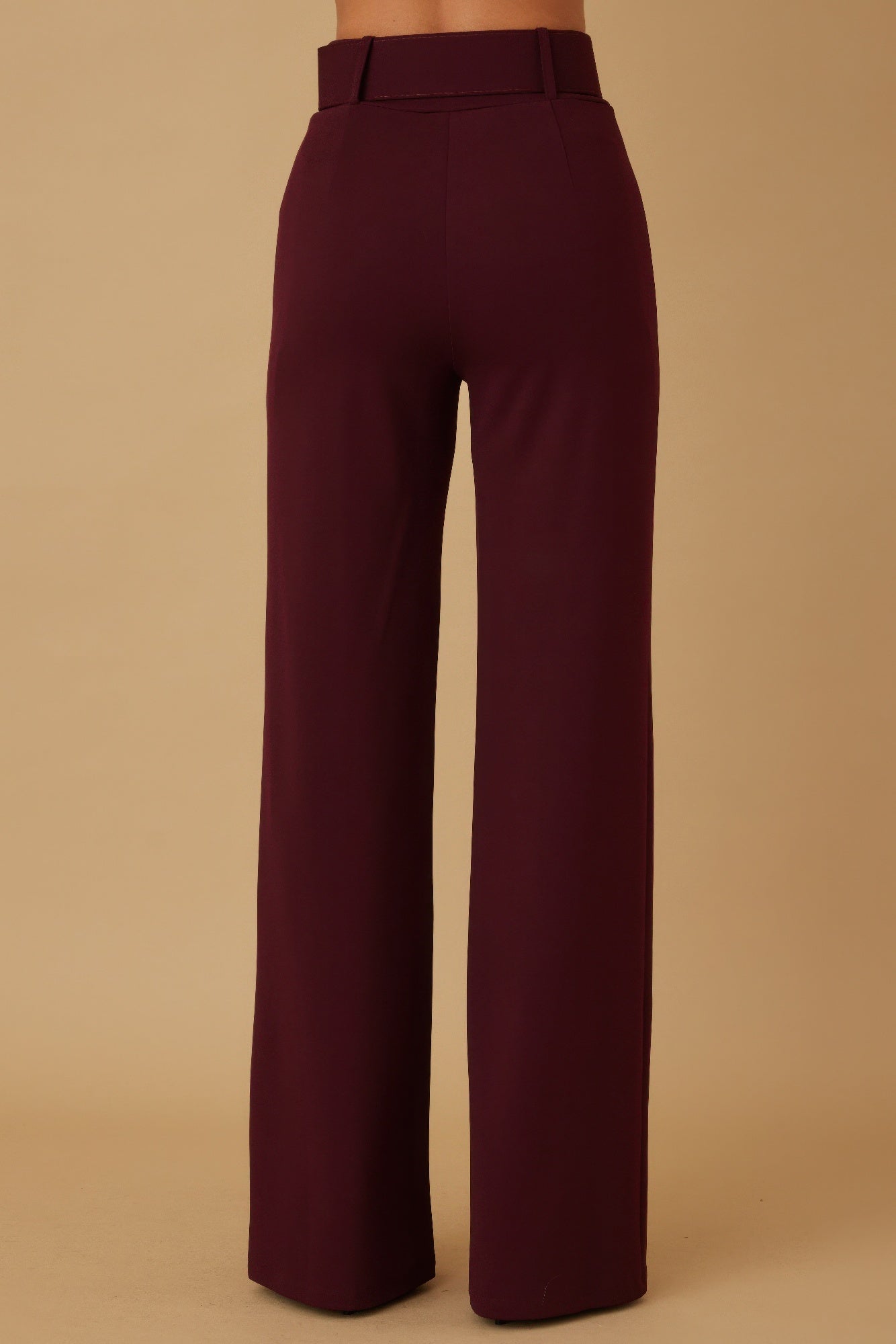 High Waist Pants With Buckle Belt - Wear Arielle