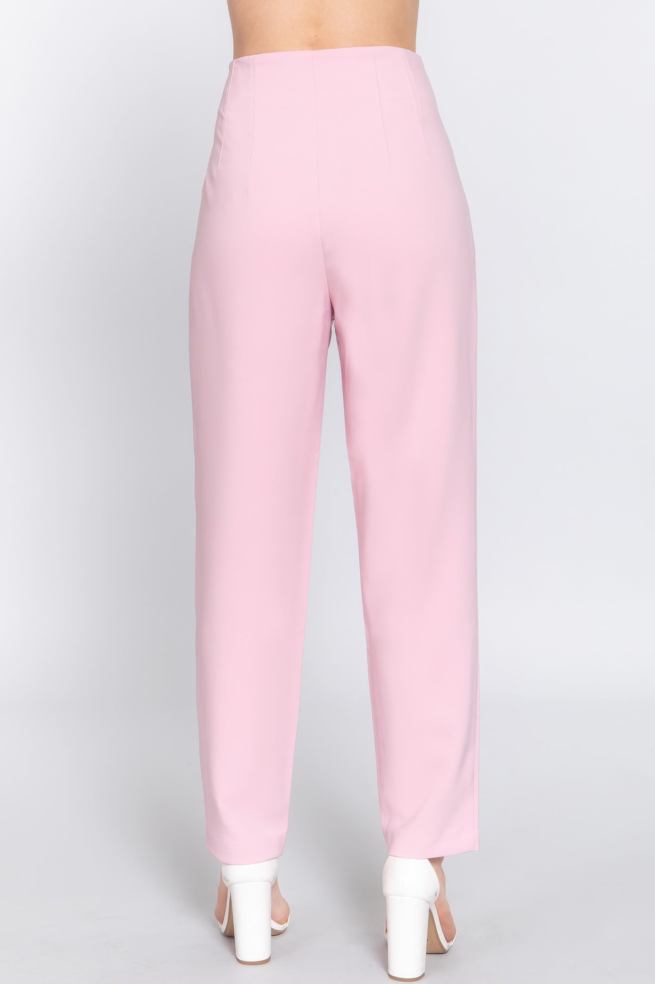 High Waist Pintuck Detail Long Pants - Wear Arielle