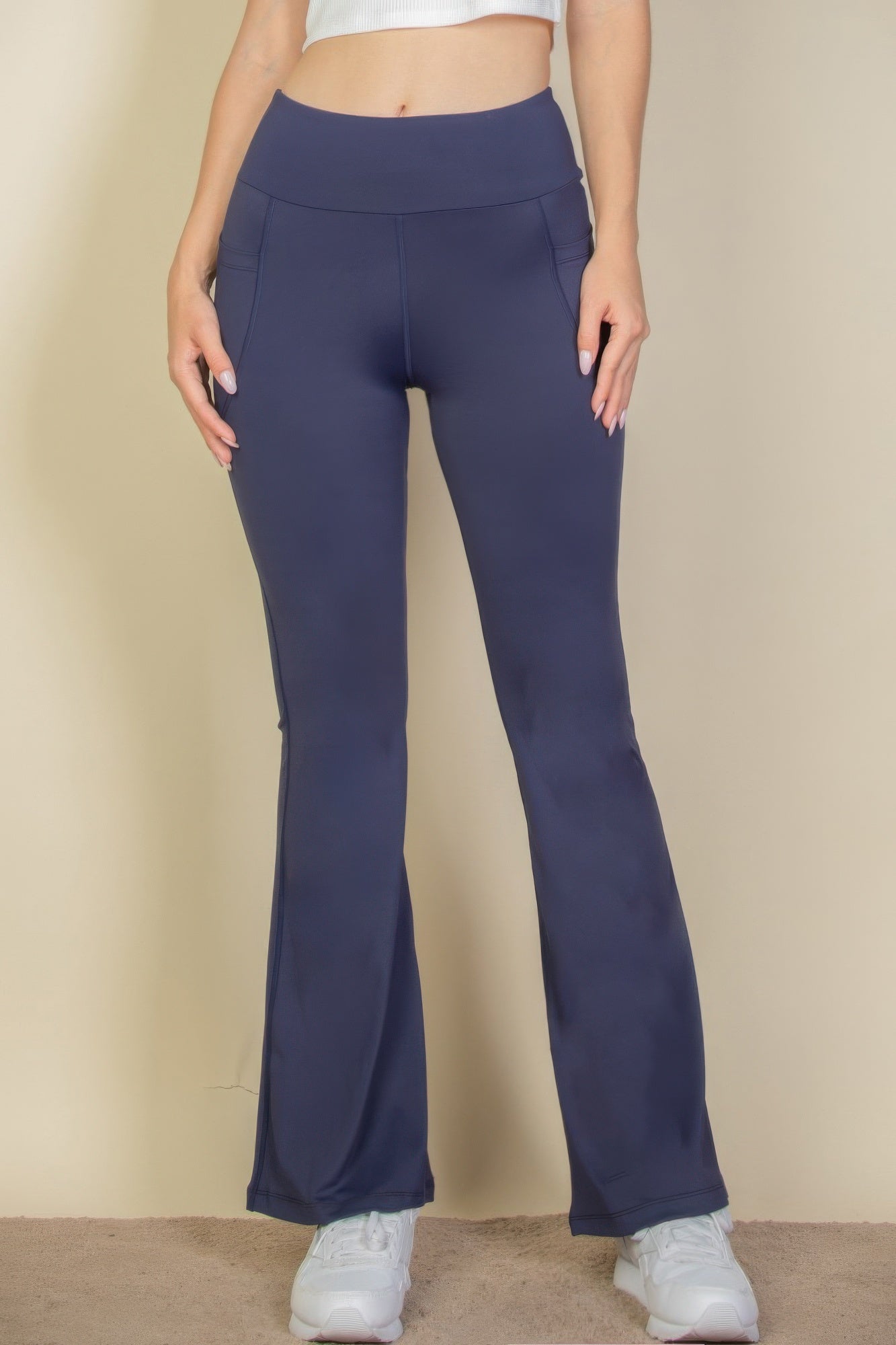 High Waist Side Pocket Flare Leggings - Wear Arielle
