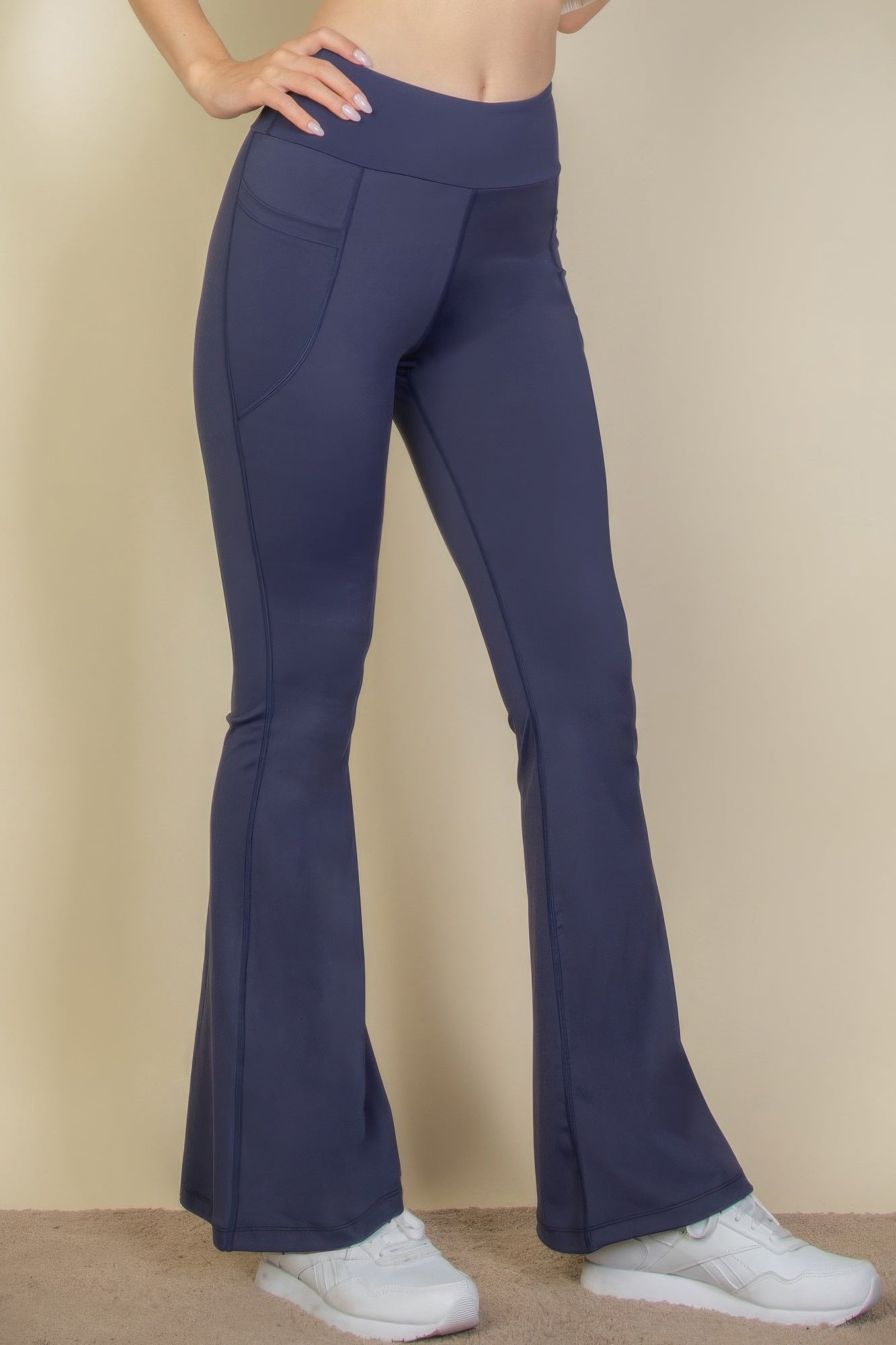High Waist Side Pocket Flare Leggings - Wear Arielle