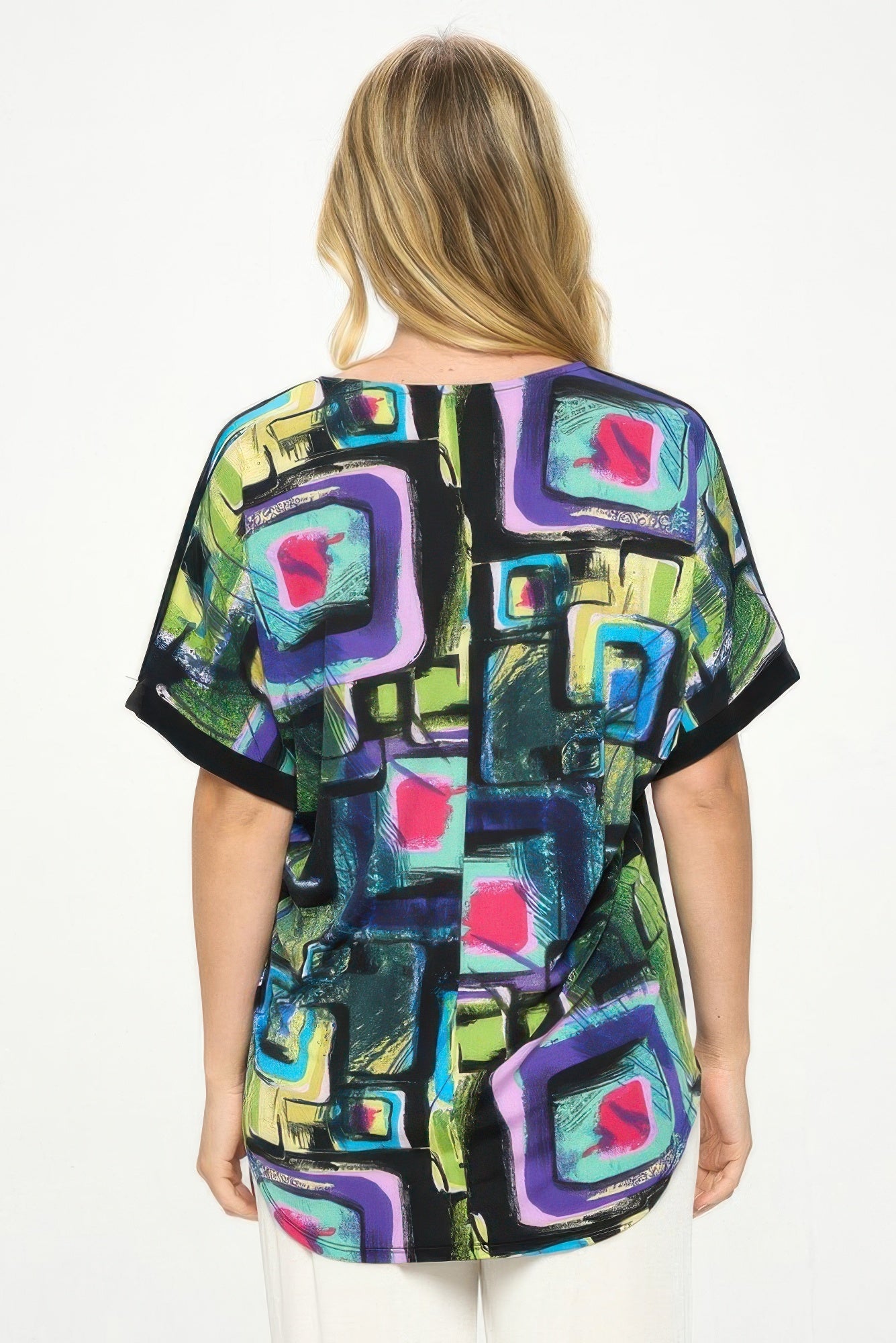 Hit Inbinding Neck Contrast Dolman Sleeve Top - Wear Arielle