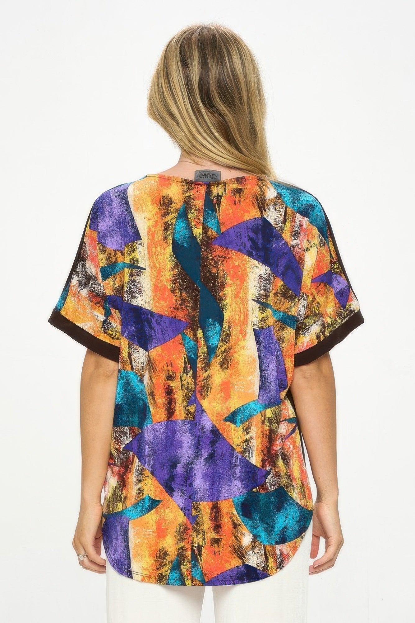 Hit Inbinding Neck Contrast Dolman Sleeve Top - Wear Arielle