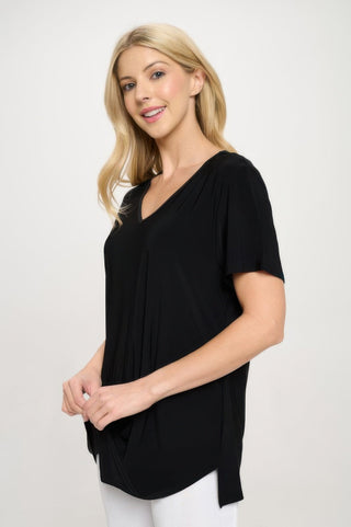Hit Point V Neck Short Sleeve Top - Wear Arielle