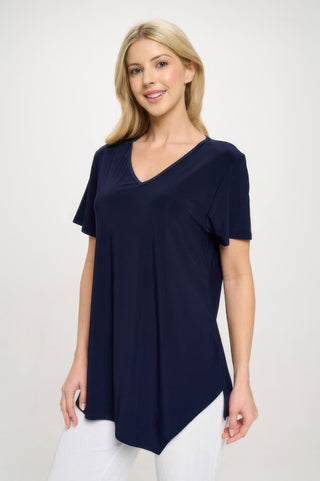 Hit Point V Neck Short Sleeve Top - Wear Arielle