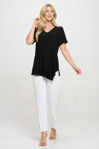 Hit Point V Neck Short Sleeve Top - Wear Arielle