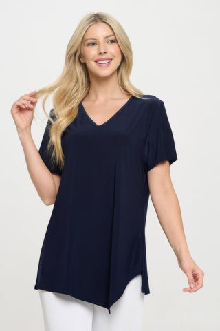 Hit Point V Neck Short Sleeve Top - Wear Arielle