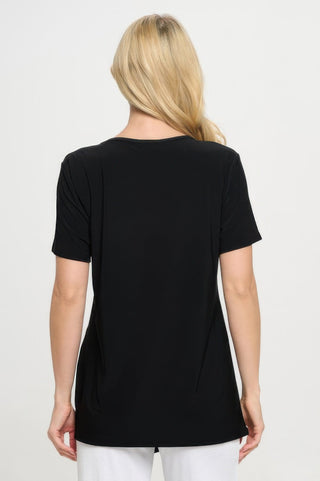 Hit Point V Neck Short Sleeve Top - Wear Arielle