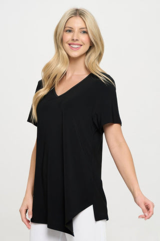 Hit Point V Neck Short Sleeve Top - Wear Arielle