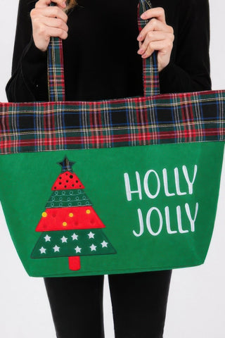 Holly Jolly Letter Christmastree Christmas Totebag - Wear Arielle