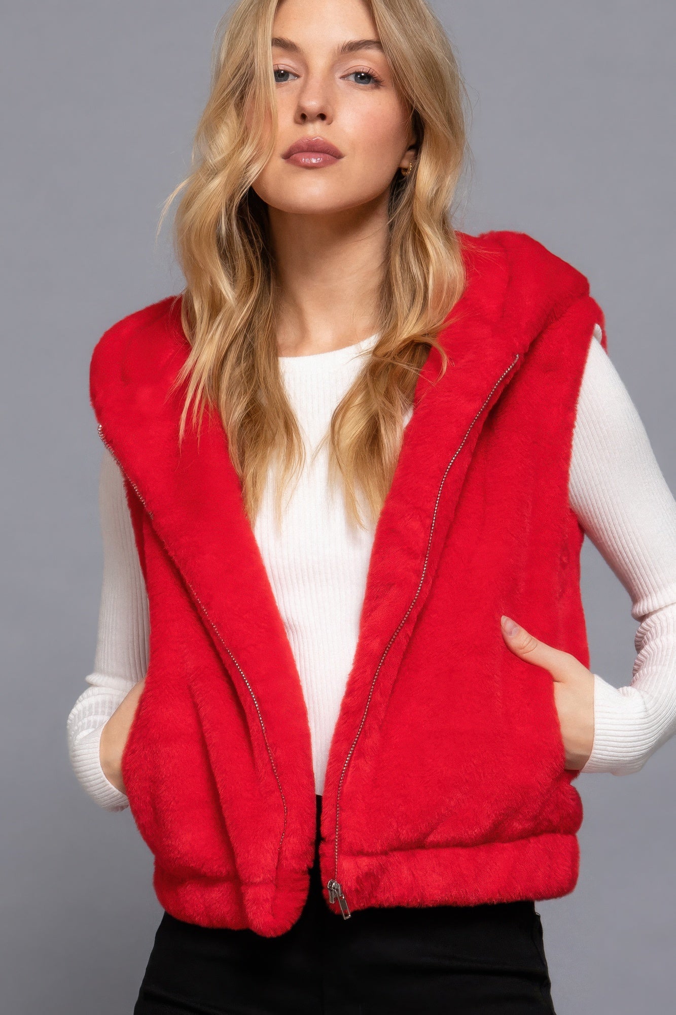 Hoodie Faux Fur Vest - Wear Arielle