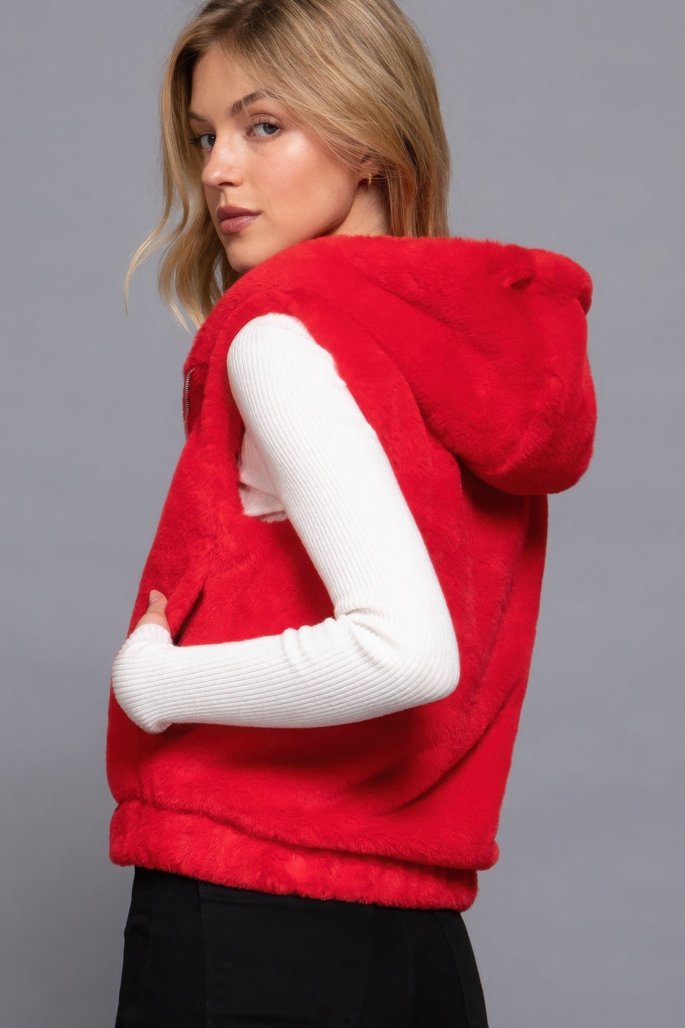 Hoodie Faux Fur Vest - Wear Arielle