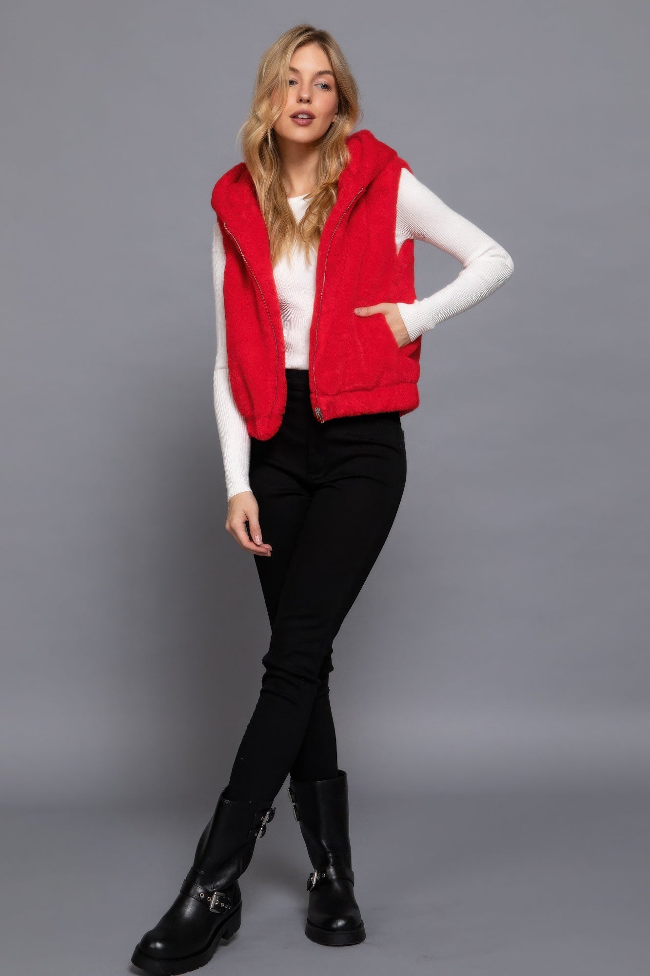 Hoodie Faux Fur Vest - Wear Arielle