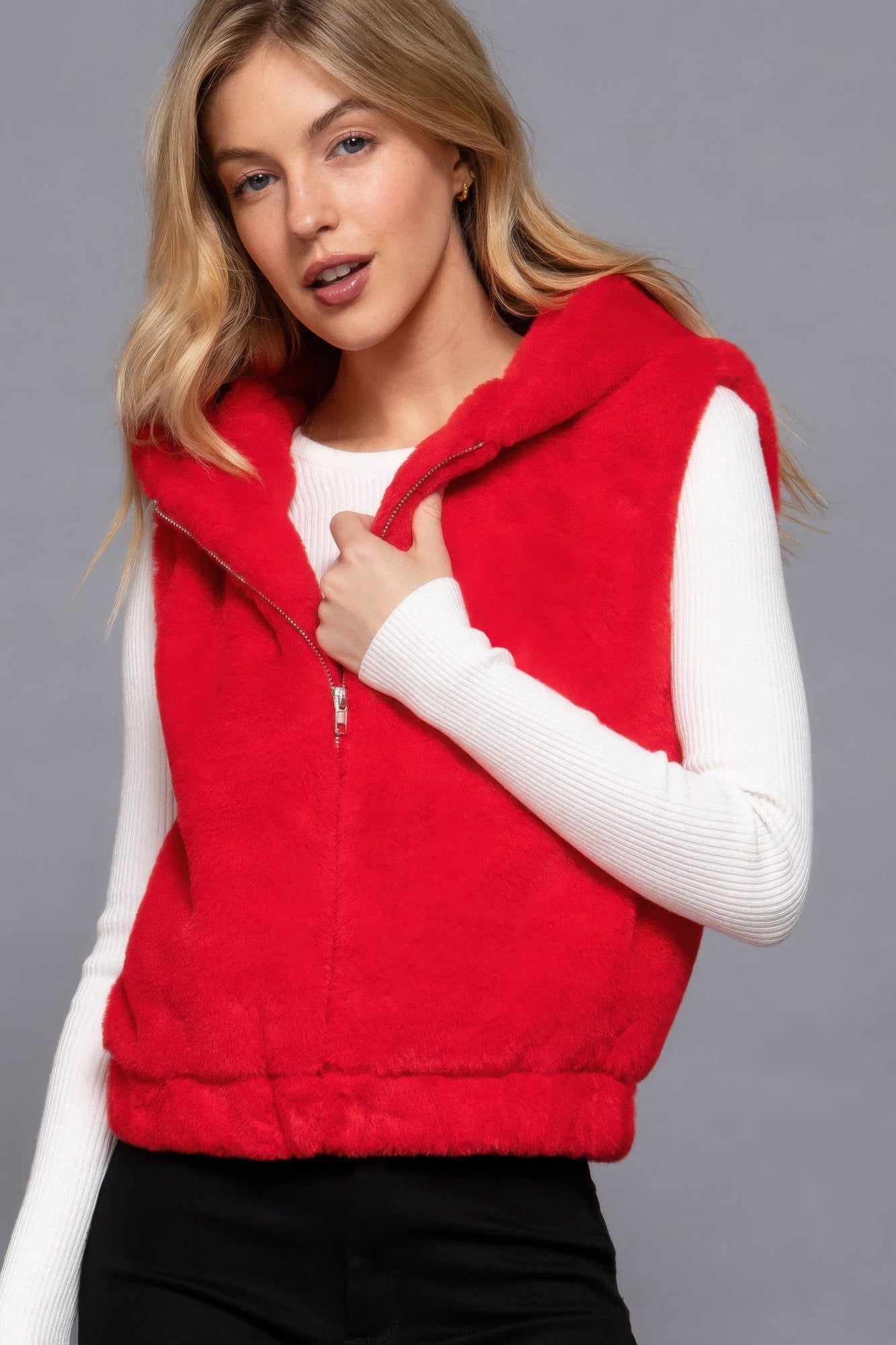 Hoodie Faux Fur Vest - Wear Arielle