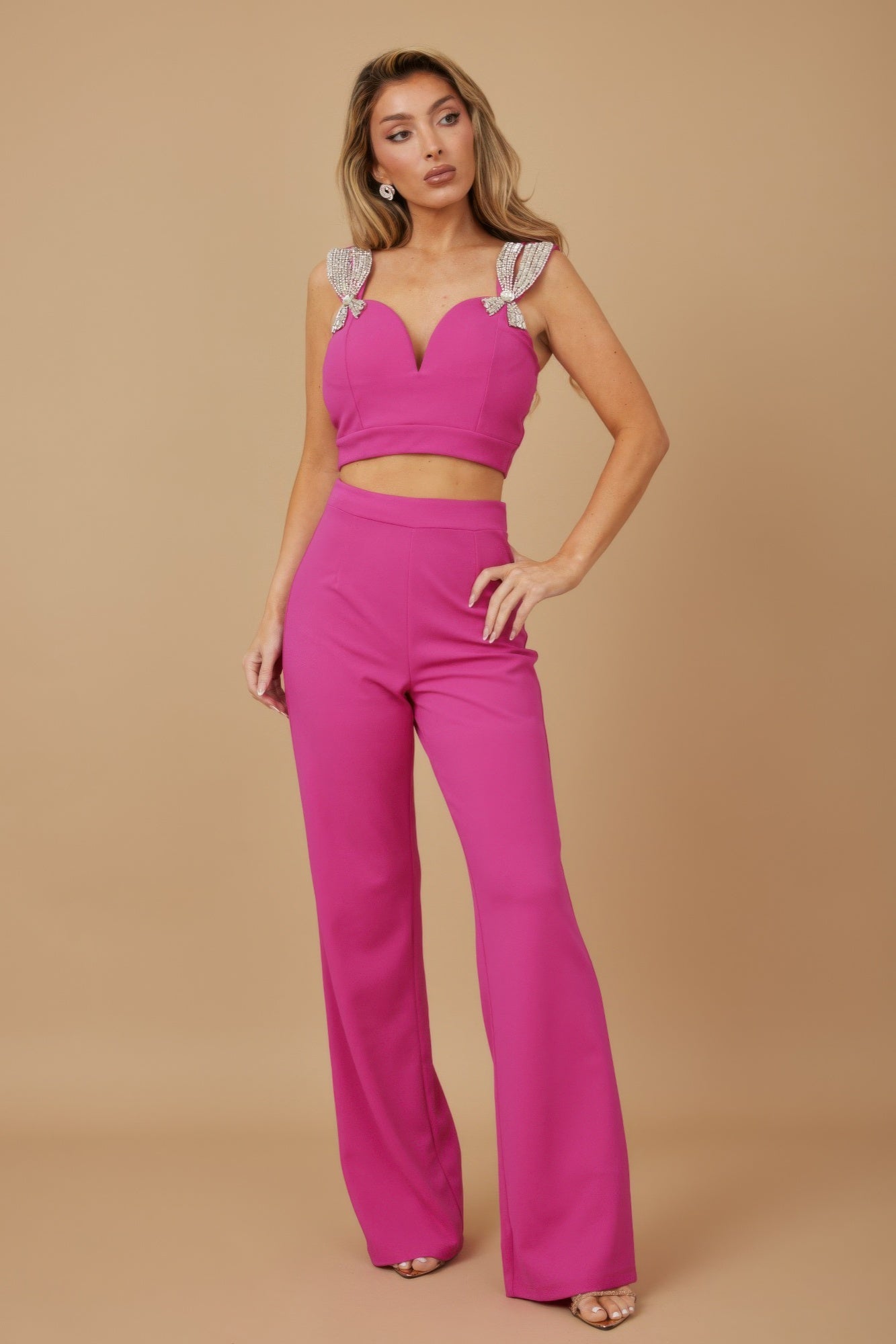Jewel Beaded Ribbon Bow Sets - Wear Arielle