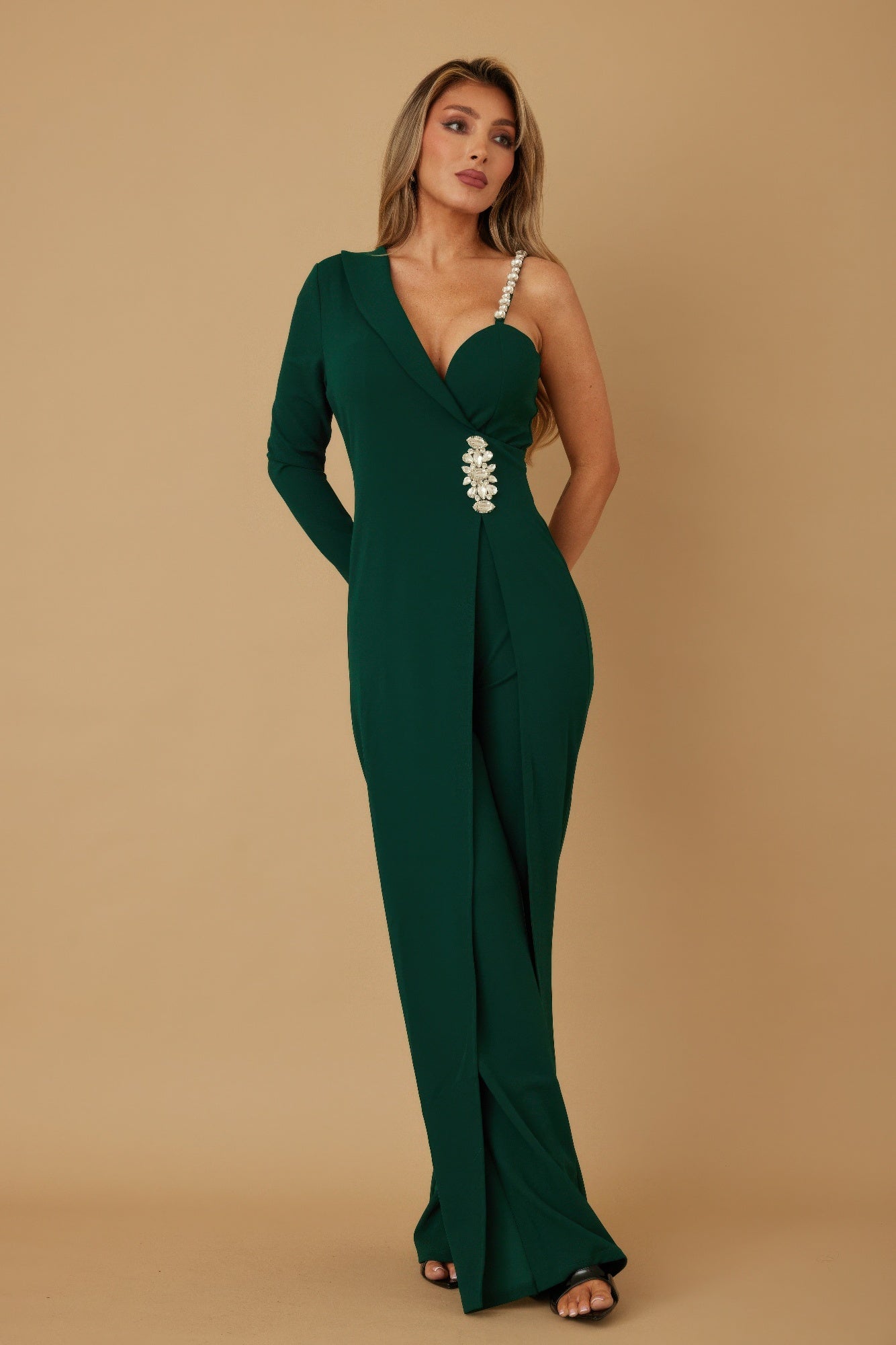 Jewel One Strap Shoulder Jumpsuit - Wear Arielle