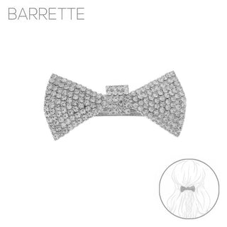 Jeweled Bow Tie Barrette Hair Clip - Wear Arielle