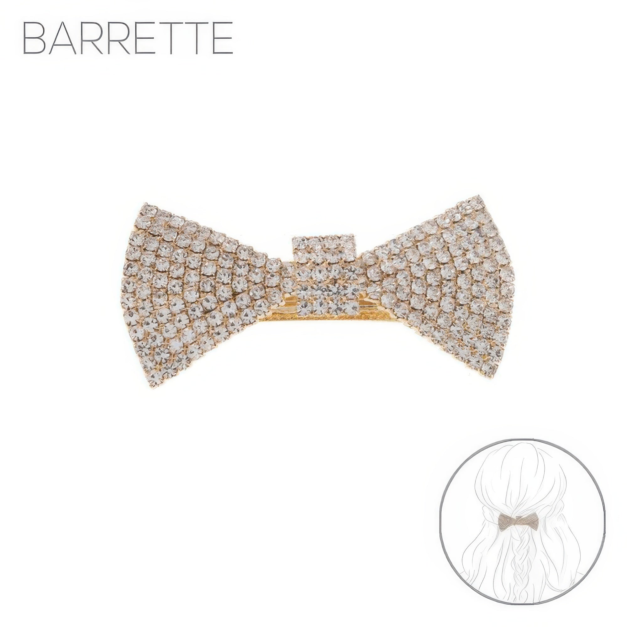 Jeweled Bow Tie Barrette Hair Clip - Wear Arielle