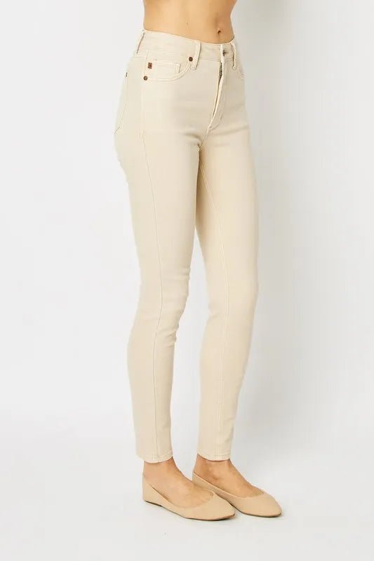 Judy Blue Full Size Garment Dyed Tummy Control Skinny Jeans - Wear Arielle