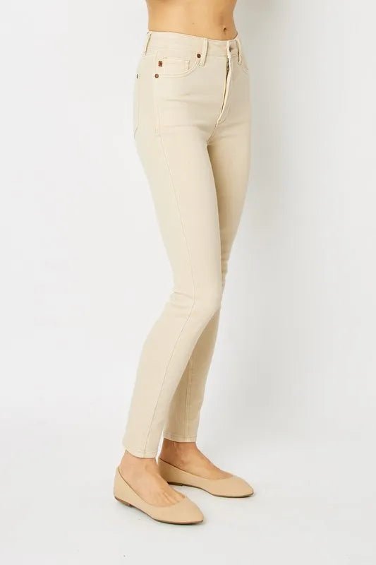 Judy Blue Full Size Garment Dyed Tummy Control Skinny Jeans - Wear Arielle