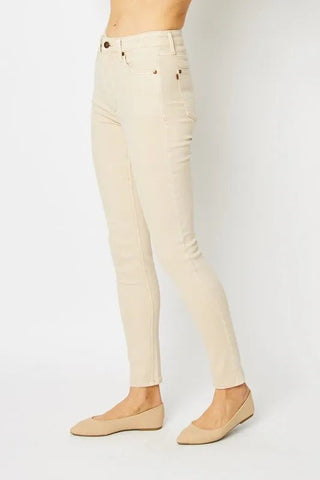 Judy Blue Full Size Garment Dyed Tummy Control Skinny Jeans - Wear Arielle