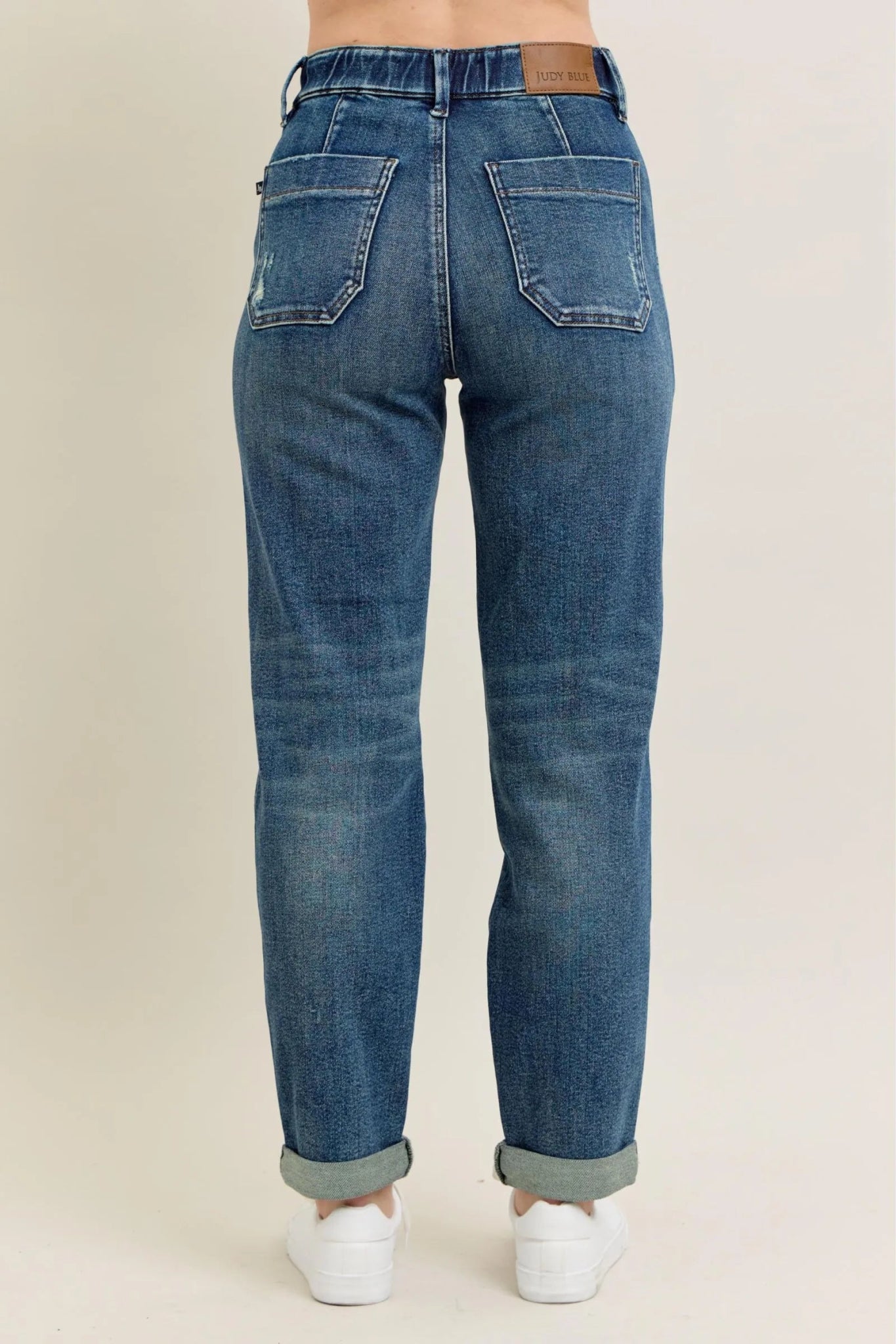 Judy Blue Full Size HW Vintage Wash Jeans w/ Drawstring Plus Size - Wear Arielle