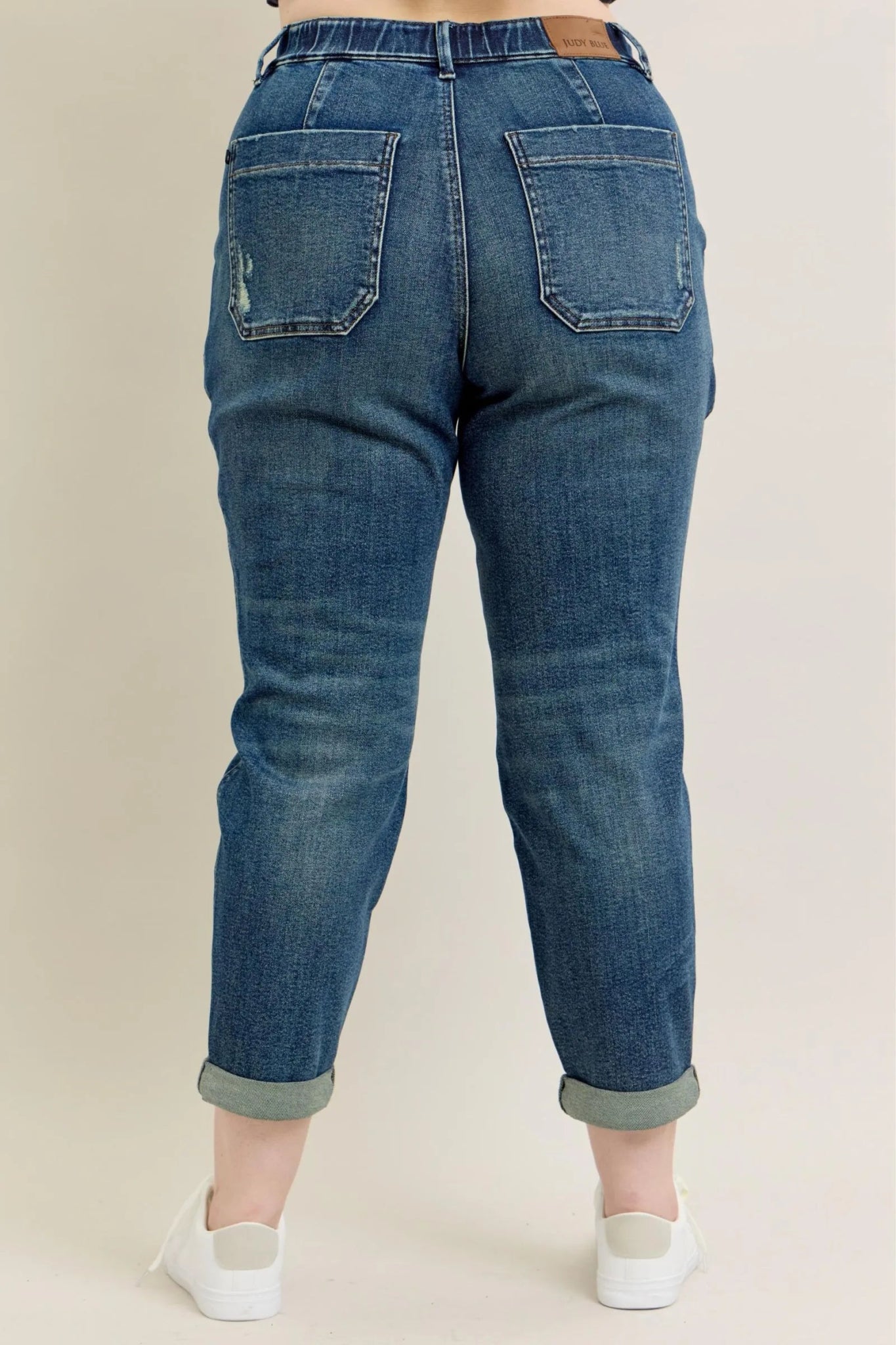 Judy Blue Full Size HW Vintage Wash Jeans w/ Drawstring Plus Size - Wear Arielle