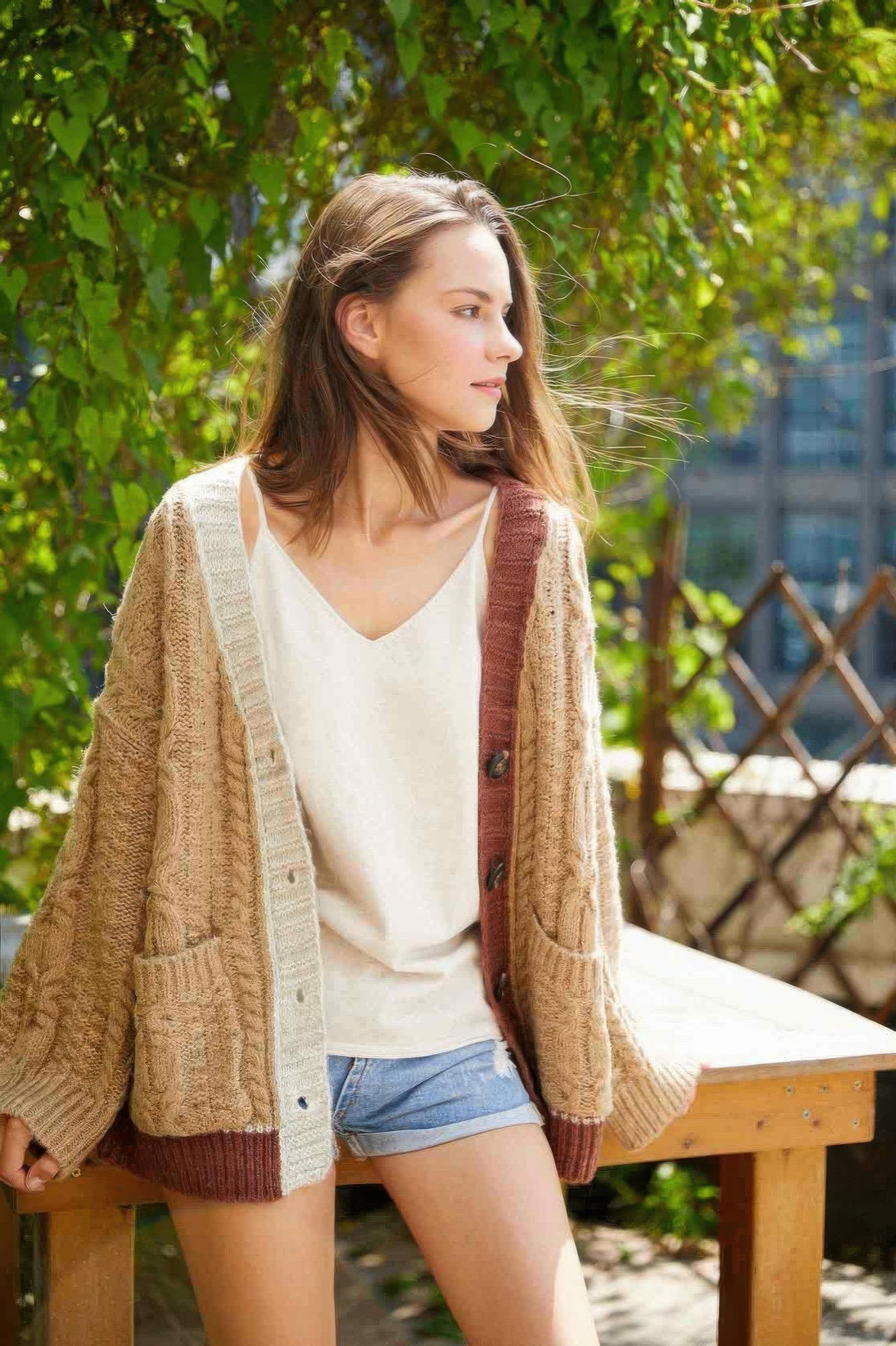 Knit Color Block Cardigan - Wear Arielle