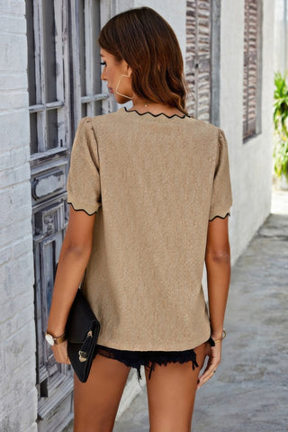 Knit Loose Fit V Neck Solid Drop Shoulder Top - Wear Arielle