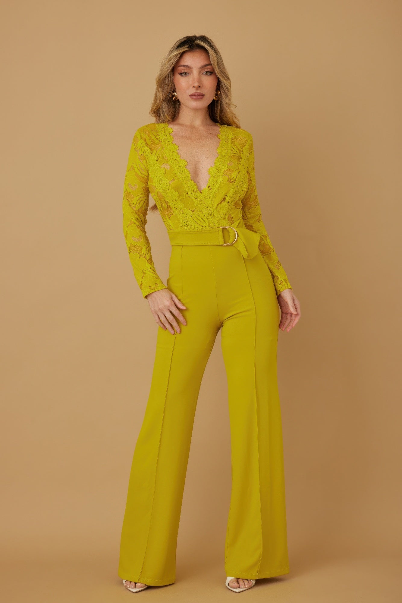 Lace Crochet Long Sleeve Jumpsuit - Wear Arielle