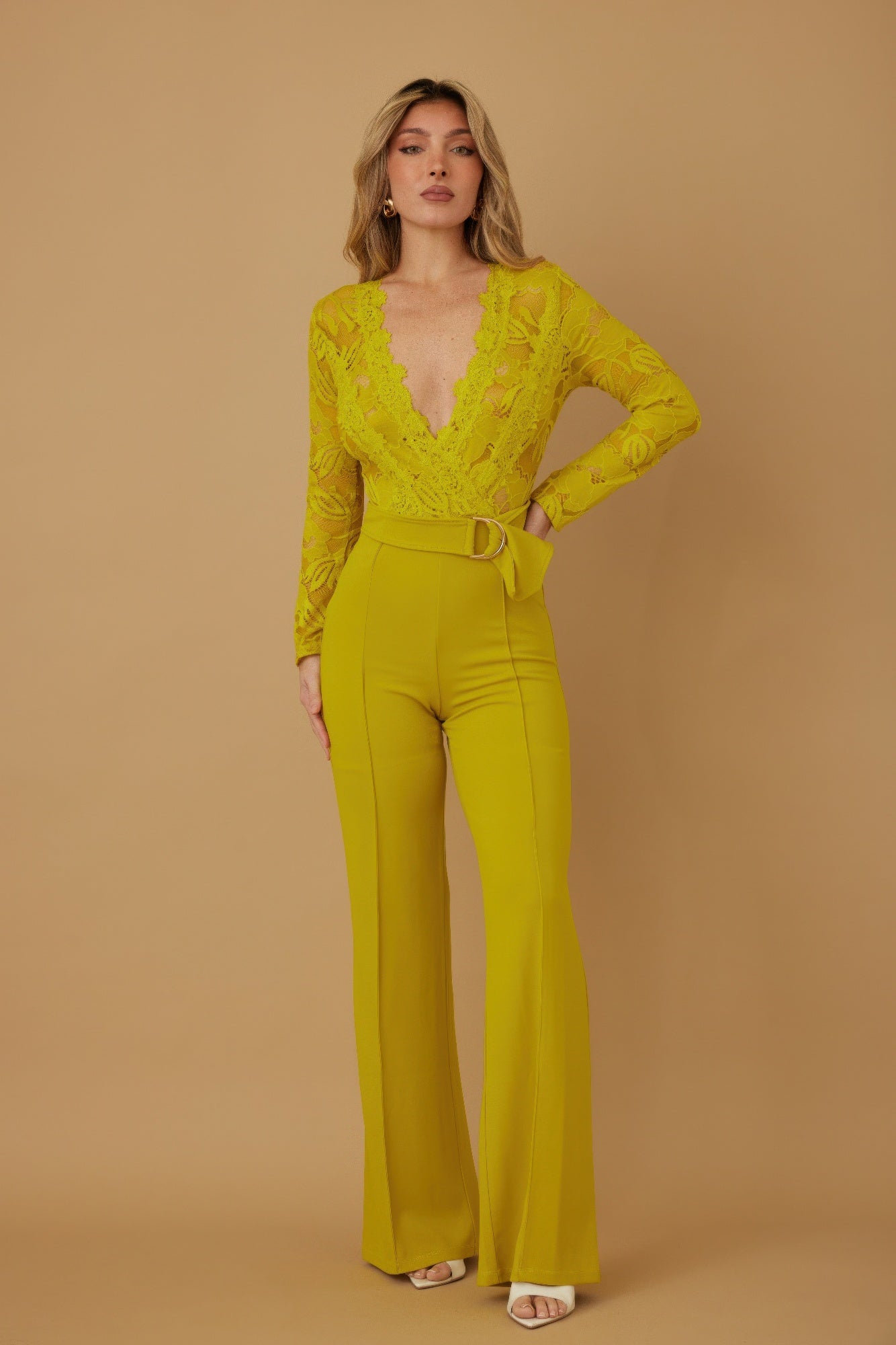 Lace Crochet Long Sleeve Jumpsuit - Wear Arielle