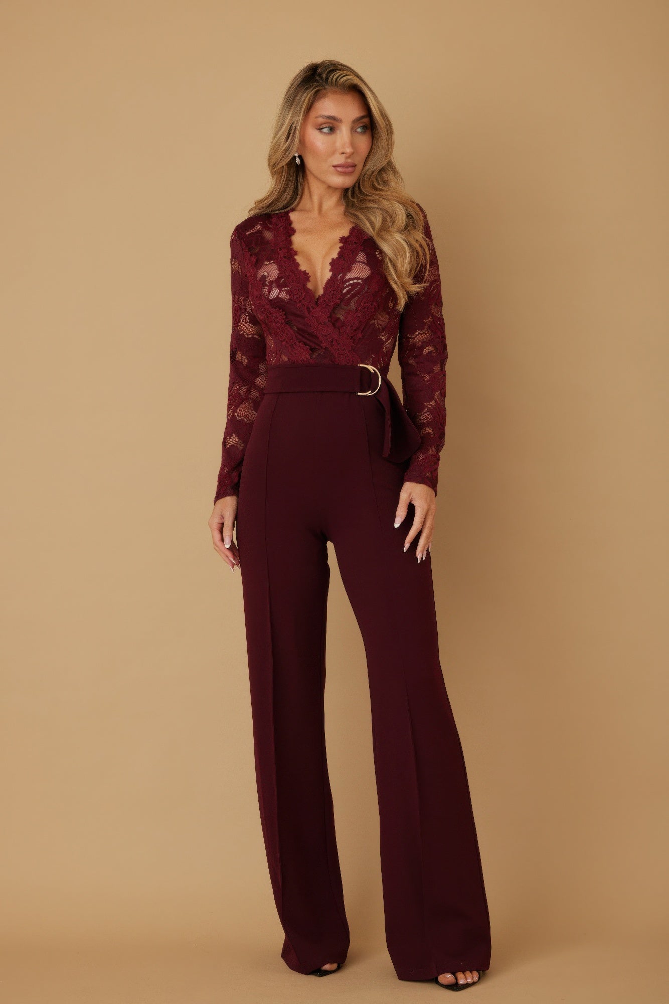 Lace Crochet Long Sleeve Jumpsuit - Wear Arielle