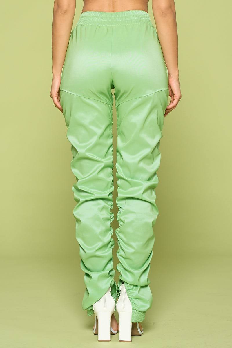 Leather Pu Ruched Pants - Wear Arielle