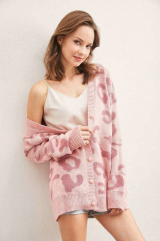 Leopard Button Down Cardigan - Wear Arielle