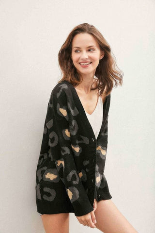 Leopard Button Down Cardigan - Wear Arielle