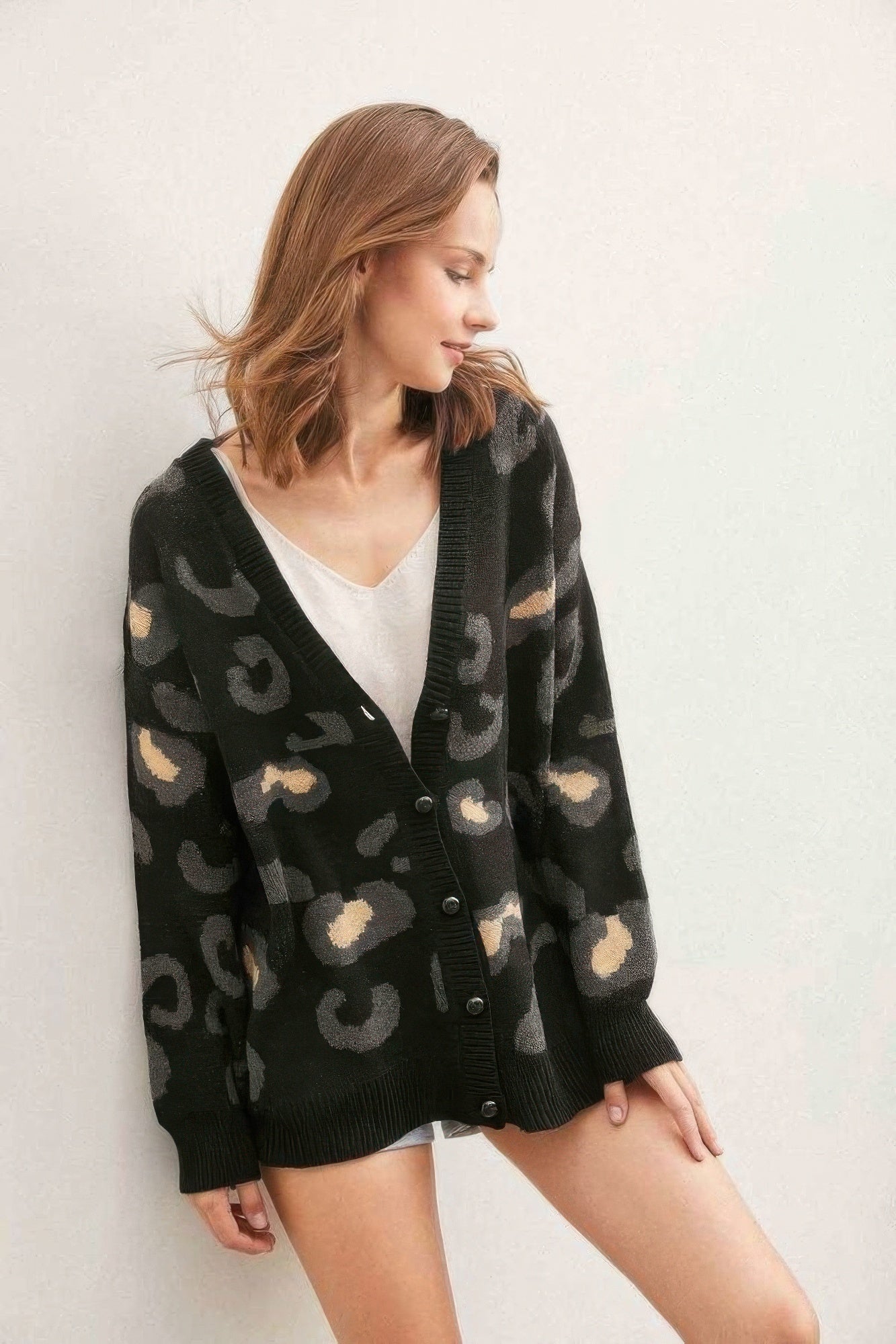 Leopard Button Down Cardigan - Wear Arielle