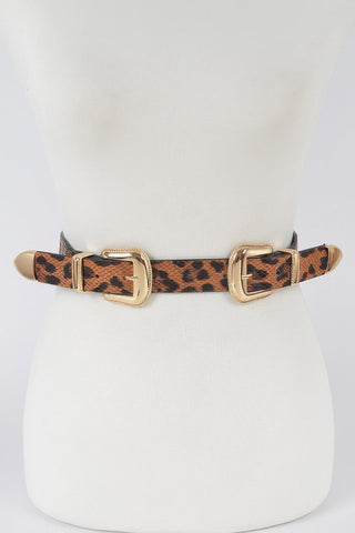 Leopard Three Pieces Metal Buckle Belt - Wear Arielle