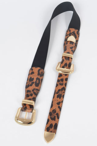 Leopard Three Pieces Metal Buckle Belt - Wear Arielle