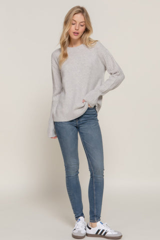 Long Slv Mock Neck Raised Seam Sweater - Wear Arielle