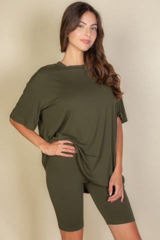 Loose Fit Top & Biker Shorts Set - Wear Arielle