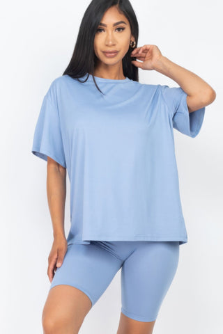 Loose Fit Top & Biker Shorts Set - Wear Arielle