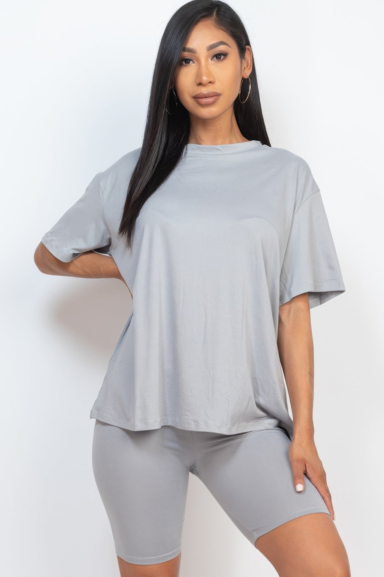 Loose Fit Top & Biker Shorts Set - Wear Arielle