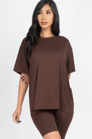 Loose Fit Top & Biker Shorts Set - Wear Arielle