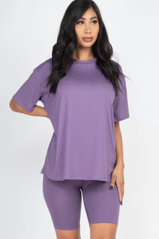 Loose Fit Top & Biker Shorts Set - Wear Arielle
