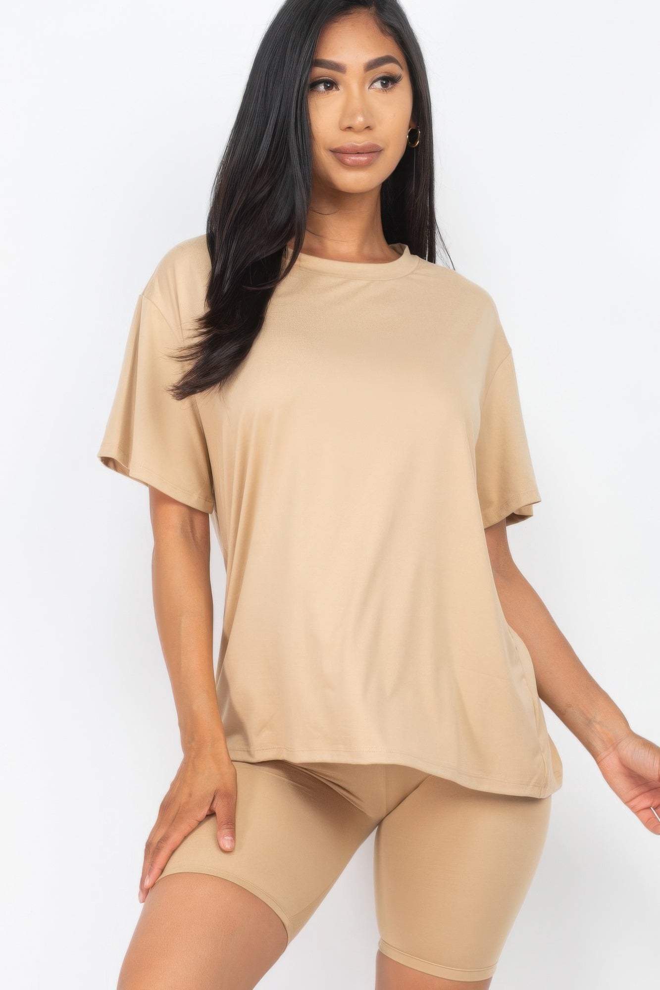 Loose Fit Top & Biker Shorts Set - Wear Arielle