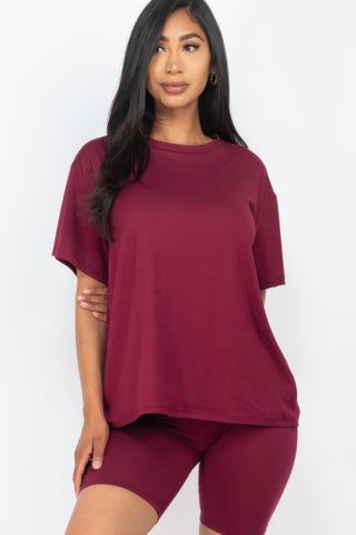 Loose Fit Top & Biker Shorts Set - Wear Arielle